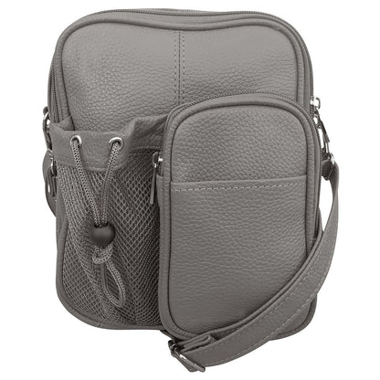wholesale leather convertible crossbody backpack travel bag in gray