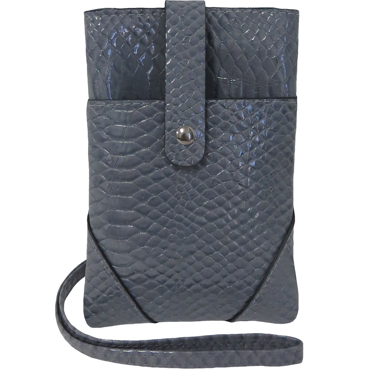 Wholesale Cross Body Bag with Phone Pocket in Gray Snake Print - Alessa Leah