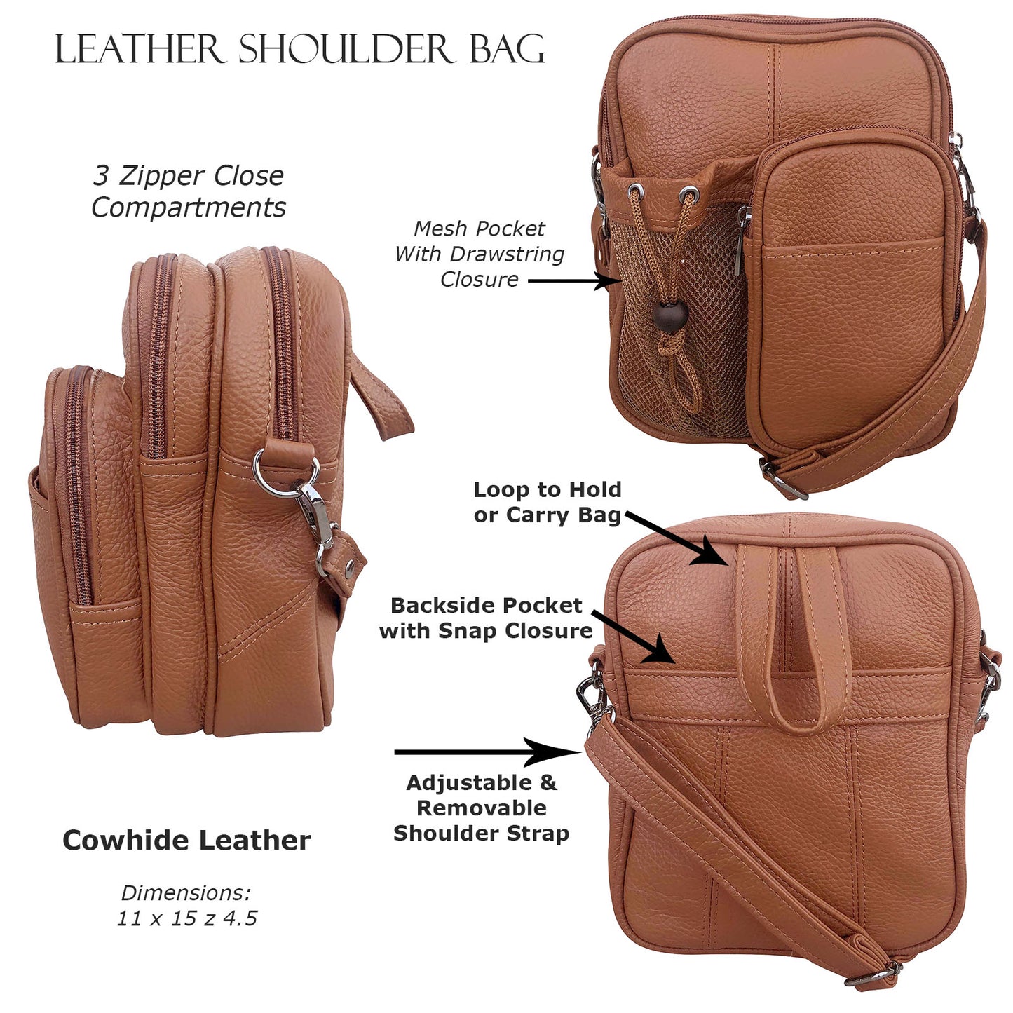 wholesale leather convertible crossbody backpack travel bag for men or women