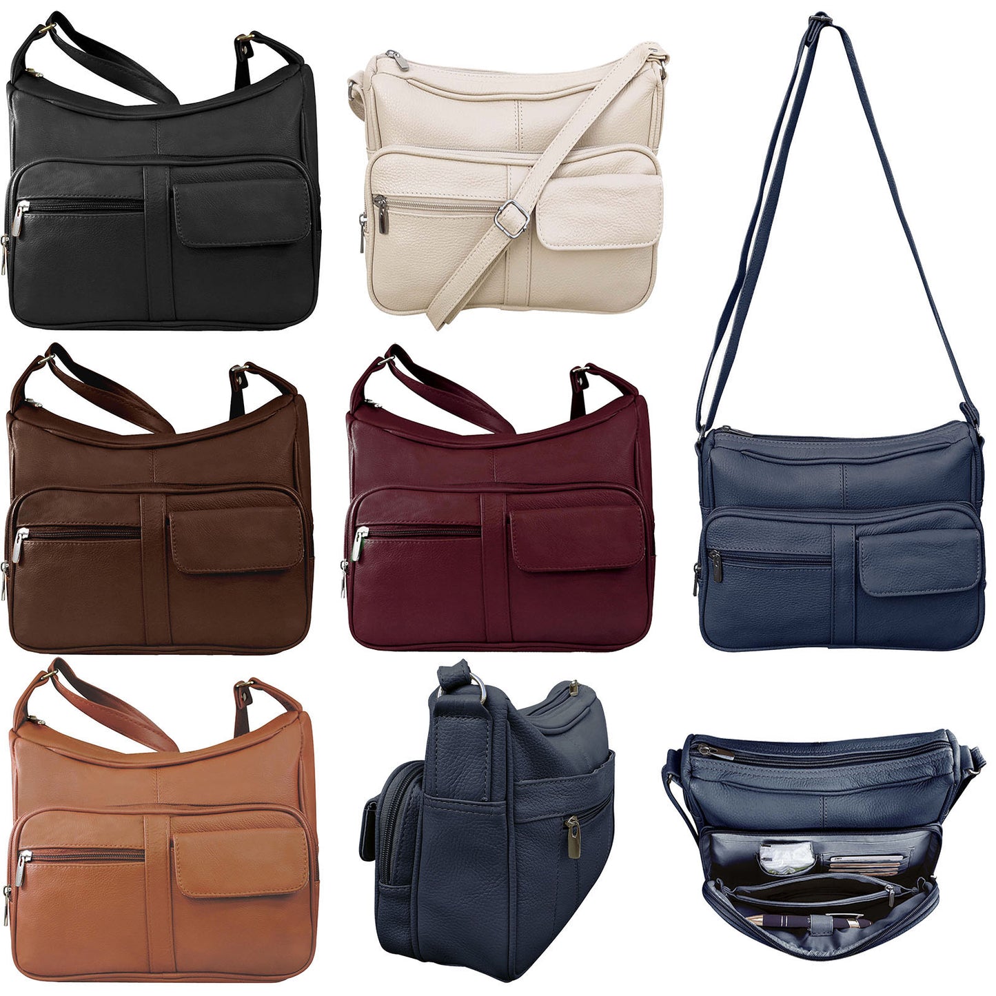 womens wholesale leather crossbody organizer shoulder bag