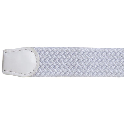 wholesale elastic stretch belt in white braided