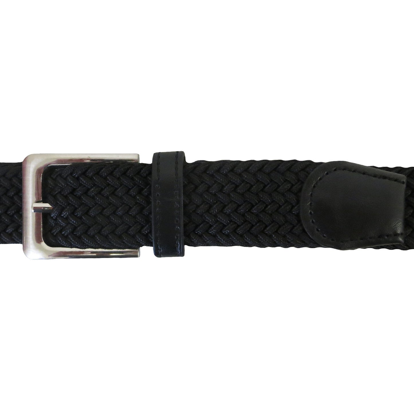Wholesale Elastic Woven Stretch Belt For Men in Black