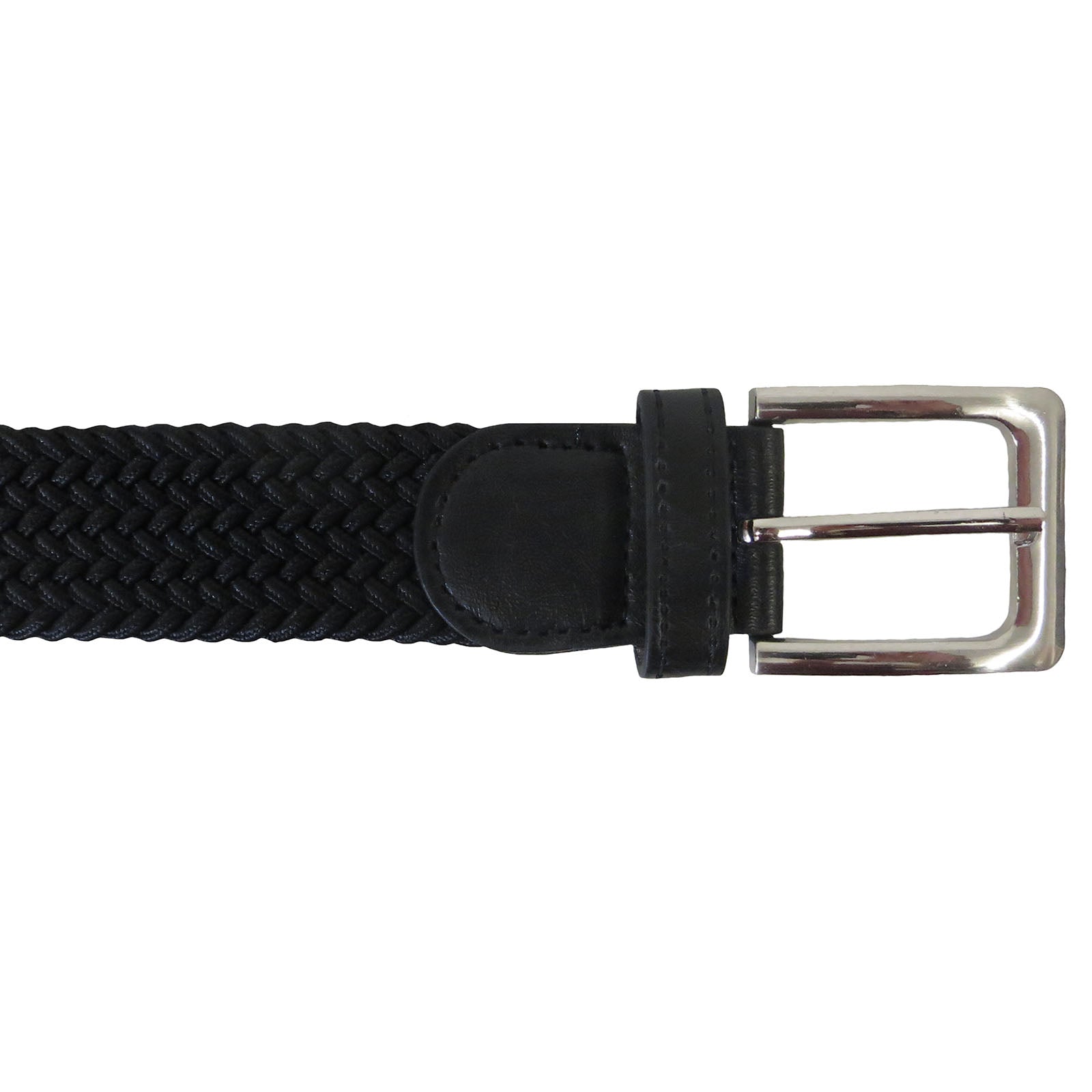 Wholesale Elastic Braided Stretch Belt For Men in Black
