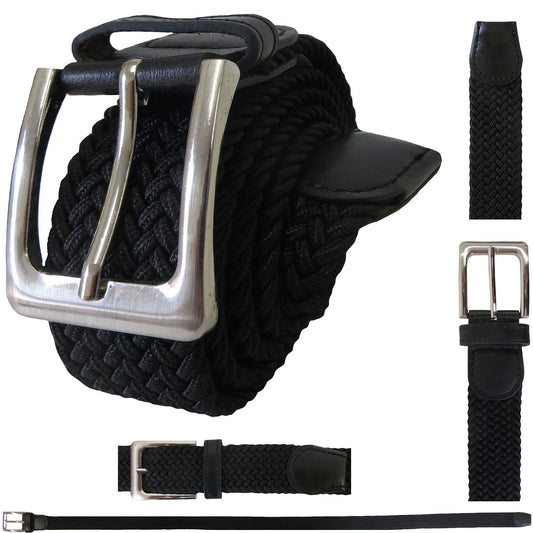 Wholesale Elastic Stretch Belt For Men in Black