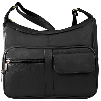 womens wholesale leather crossbody organizer shoulder bag in black