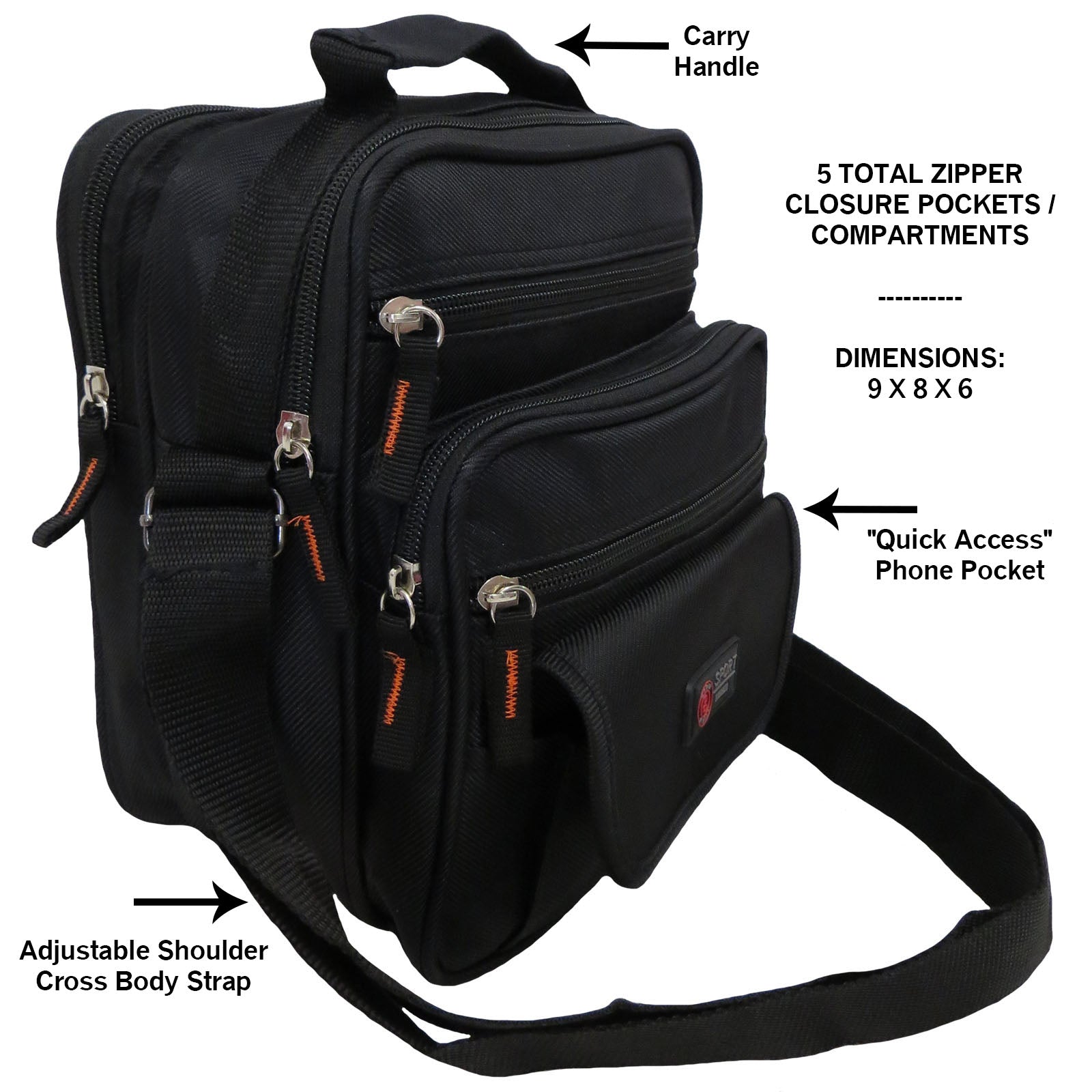 Wholesale Messenger Bag in Black - Alessa Brett