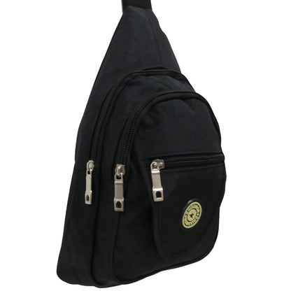 black sling messenger crossbody bag