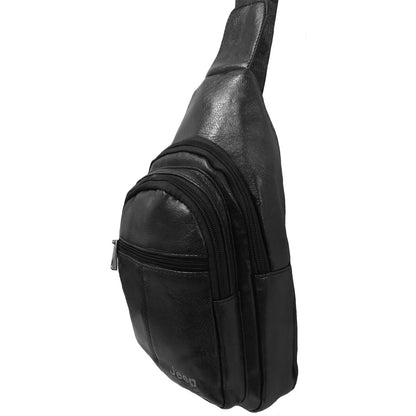 Wholesale Shoulder Cross Body Bag in Black Faux Leather - Alessa James