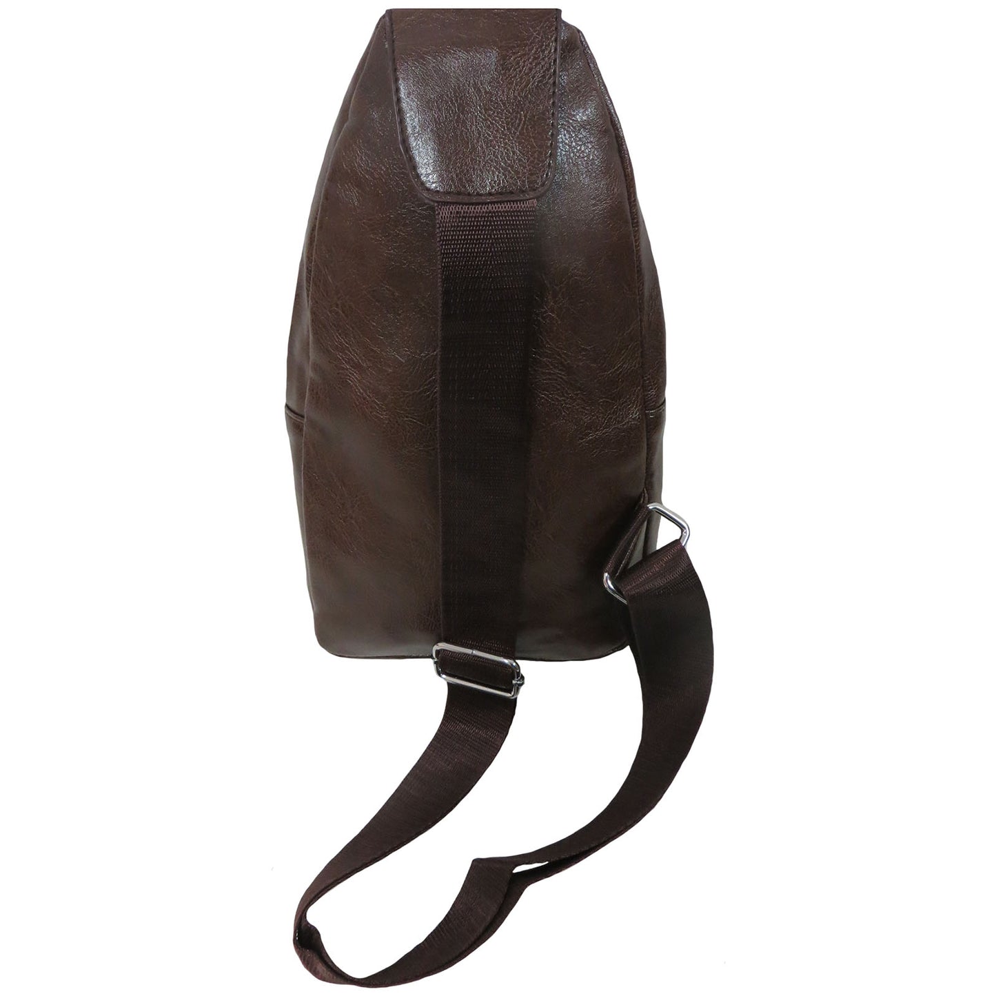 Wholesale Sling Bag in Brown Faux Leather - Alessa James