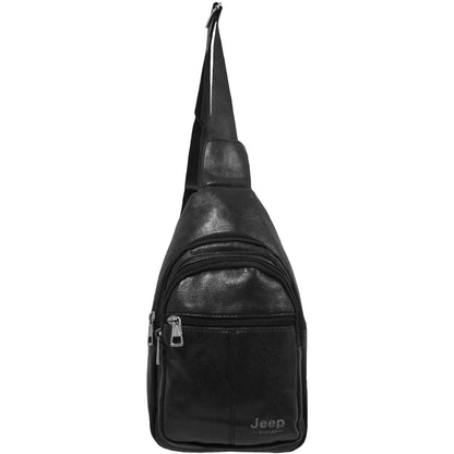 Wholesale Shoulder Sling Bag in Black Faux Leather - Alessa James