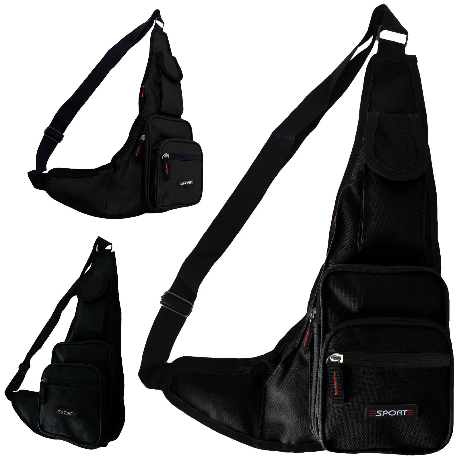 Wholesale Shoulder Sling Bag in Black - Alessa Pat