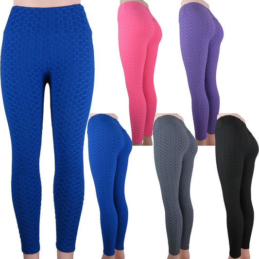 Women High Waist TikTok Leggings Ruched Anti-Cellulite Yoga Pants