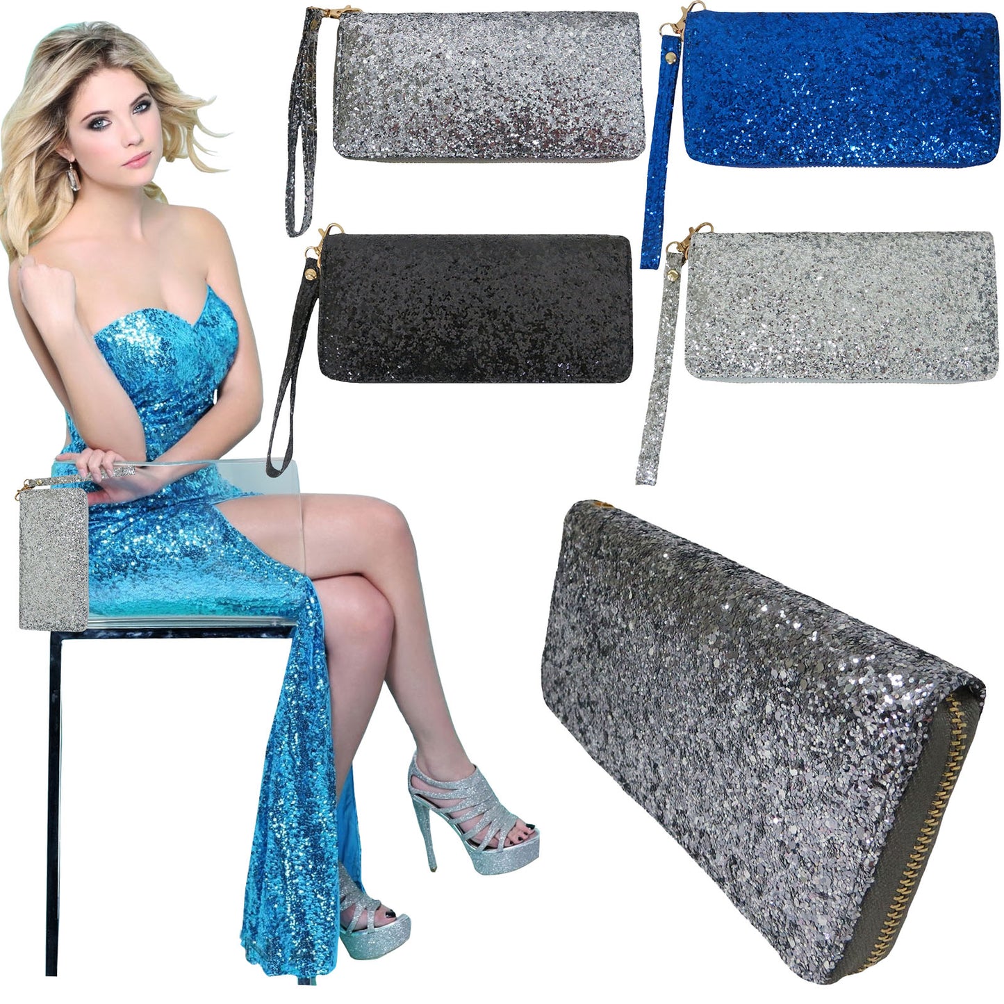 Wholesale Glitter Wallet for Women - Alessa Vera